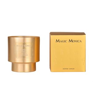 Bougie d'aromathérapie cylindrique en métal de luxe léger, parfumée à la cire de soja, sans fumée, pour une atmosphère haut de gamme et une décoration intérieure rafraîchissante. - Product Image 5