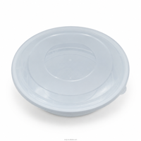 Conteneur alimentaire rond en PP de 2000 ml avec couvercle Blanc/Transparent Recyclable Compatible micro-ondes Anti-fuite Sans BPA