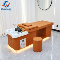 Lit de lavage capillaire moderne en cuir PU avec circulation d'eau pour salon de beauté, équipement de spa capillaire, lit de massage thaïlandais, lit d'esthétique
