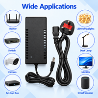 Adaptateur secteur de bureau 60W certifié GS, 12V 5A, prise UK 5.5x2.5mm, personnalisable ODM/OEM pour moniteur portable et ordinateur portable