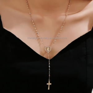 <span class=keywords><strong>Collana</strong></span> <span class=keywords><strong>Rosario</strong></span> Tricolore della Vergine <span class=keywords><strong>di</strong></span> Guadalupe con Pendente a Croce Placcato <span class=keywords><strong>Oro</strong></span> 14k - Product Image 5
