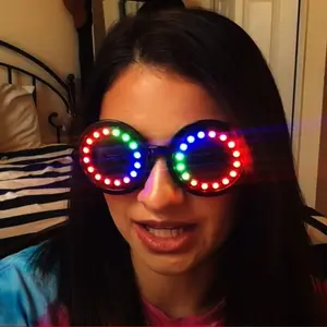 全彩LED眼镜彩虹色超亮狂欢EDM派对DJ舞台激光秀太阳镜护目镜