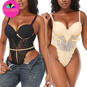 Dos nu femmes Sexy body Shaper Perspective vêtements de nuit Lingerie <span class=keywords><strong>transparente</strong></span> une pièce soutien-gorge dentelle justaucorps combinaisons Shapewear - Product Image 1