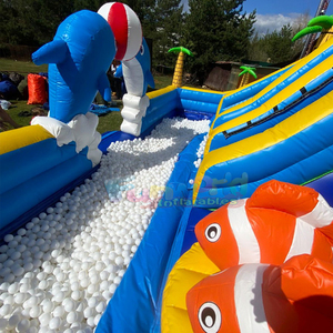 Castillo inflable gigante para niños, con tobogán acuático inflable con forma de pulpo y piscina, ideal para fiestas de verano al aire libre. - Product Image 5