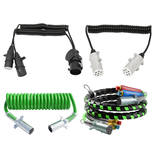 New 3 in 1 PVC/TPE/TPU Cable Trailer Air Line Hose Wrap 7 Way Electrical Cable Assembly Handle Grip Semi-Truck Tractor Trailer