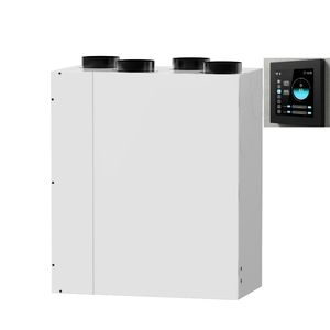 Système de ventilation à récupération de chaleur LANSTEP HRV avec moteur EC et mode bypass, installation verticale pour projets résidentiels - Product Image 1