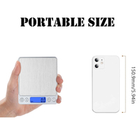 Balance de cuisine numérique portable électronique pour bijoux, avec écran LCD et piles, pour peser les aliments
