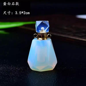 GEM, gran oferta, piedra preciosa curativa, artesanías de piedra cruda, collar con colgante de botella de Perfume de jaspe oceánico para mujer - Product Image 4