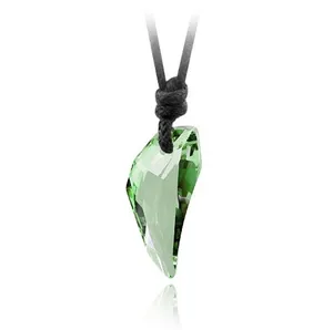Высокое качество красочные Зеленый Кристалл Подвеска цепи длинные кожаные мужские ювелирные изделия горный хрусталь ожерелье для мужчин и женщин