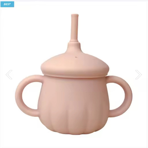 Tazza di paglia antimicrobica a forma di zucca in SILICONE platino per uso alimentare per bambini - Product Image 4