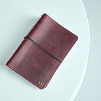 Logo personnalisé Vintage A5 en cuir souple rechargeable couverture de cahier journaux en cuir véritable couverture pour gravure au laser