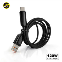 Câble de charge rapide Type C PD 120W, compatible multi-protocoles, 5 brins, noyau en cuivre pur, pour téléphone portable et tablette