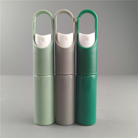 Nouvelle conception de flacon de parfum portable en plastique de 20 ml, échantillon gratuit, flacon pulvérisateur coloré avec crochet, impression de logo personnalisée, flacon pulvérisateur