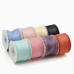 4cm bright light silk wave border <b>ribbon</b> lace chiffon <b>ribbon</b> DIY gift accessory decorative accessory flower <b>ribbon</b> - Product Image 2