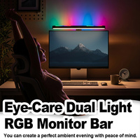 Lámpara LED de Protección Ocular para Monitor de Computadora, 5 Temperaturas de Luz, Atenuación Gradual, RGB, 36 cm, Iluminación de Escritorio para Oficina y Hogar