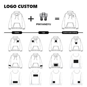 OEM personalizado liso bordado Diseño de alta calidad sin cordón sudaderas con capucha suéter Casual hombro caído hombres Hip <span class=keywords><strong>Hop</strong></span> Sudadera con capucha - Product Image 5