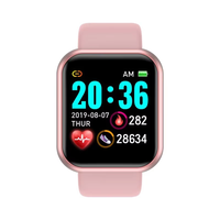 Montre connectée étanche Y68 D20 pour hommes et femmes, tracker de fitness numérique avec surveillance de la pression artérielle, réveil, norme IP67