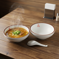 Bol à soupe et ramen empilable en mélamine, grand format, moderne, poli, de luxe, anti-brûlure, compatible lave-vaisselle, écologique, personnalisable, directement de l'usine
