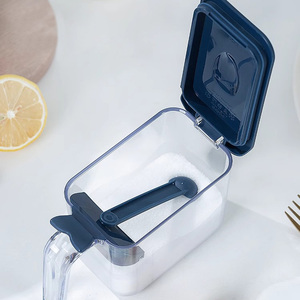 Vente en gros de pot d'assaisonnement transparent étanche à l'humidité boîte à épices de cuisine hermétique avec cuillère et couvercle - Product Image 3