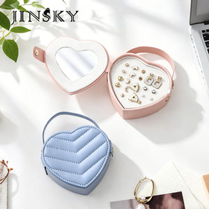 JINSKY Modern Rectangle Luxury Jewelry <b>Box</b> Portable High End Trinket <b>Box</b> <b>Mini</b> Jewellery <b>Storage</b> Case for Rings Earrings - Product Image 4