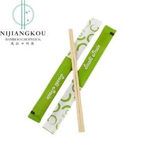 Palillos chinos de lujo de bambú desechables de 9 \ "de largo completamente sellados pares empaquetados individualmente 100 manga de papel Hashi - Product Image 5