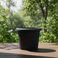 Pot de fleurs rond classique en plastique écologique pour semis, pépinière, bord large, pour jardin au sol, intérieur et extérieur, vente en gros
