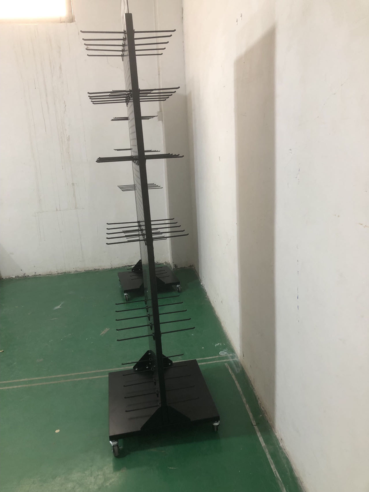 Double-sided Metal Advertising Display Stand with Wheel Custom Logo for Modern Floor Stand for Retail Shops — view 4