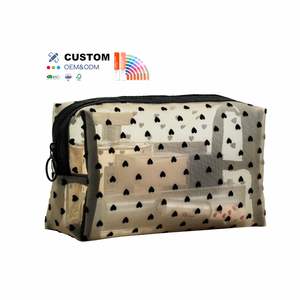 Wholesale Professional Luxury Large Capacity Recycled Nylon Mesh Travel Make up Custom Logo Printing Cosmetic Bags&<b>Cases</b> - Product Image 1