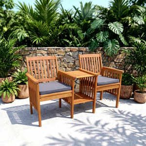 Contemporary Solid Pine Wood Chaise Lounge <b>Bench</b> Outdoor Water-Resistant <b>Cushions</b> Bedroom Courtyard Farmhouse Park Villa-Jack - Product Image 1
