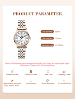 Reloj de Pulsera Ligero para Mujer, de Negocios, Resistente al Agua, de Lujo, con Calendario, de Alta Calidad y a la Moda