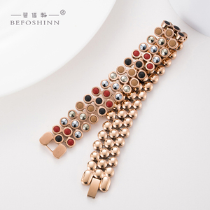 Pulsera magnética de acero inoxidable <span class=keywords><strong>para</strong></span> hombre, pulsera de cadena de oro con <span class=keywords><strong>iones</strong></span> <span class=keywords><strong>negativos</strong></span>, germanio, a la moda - Product Image 5