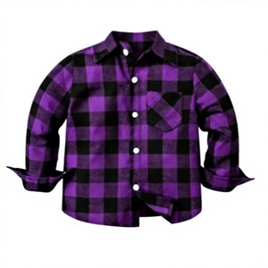 Hardihood International HI-MFS-01 purple Black Buffalo Plaid <b>Flannel</b> Shirt Long Sleeve Cotton Polyester Motorcycle <b>Jacket</b> OEM - Product Image 1