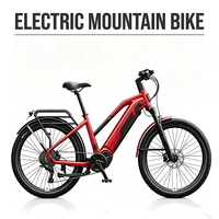 Vélo robuste à moteur central léger et rapide, cadre en alliage d'aluminium durable, batterie au lithium, frein à disque hydraulique, 10 vitesses, 500W, 27,5 pouces