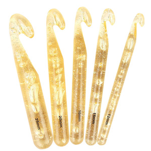 Crochet en cristal, crochet en plastique gras transparent, aiguille à pull, outil à tricoter en <span class=keywords><strong>laine</strong></span> épaisse - Product Image 4