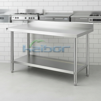 Table de travail en acier inoxydable de qualité alimentaire, station de préparation pour cuisine commerciale, plan de travail industriel robuste pour boulangerie, boucherie
