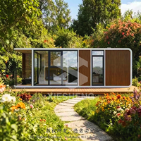 Cabina Modular Prefabricada Tipo Apple con Panel Sándwich, Quiosco Móvil para Exteriores con Puerta y Ventana de Vidrio Templado, Puesto de Venta Portátil