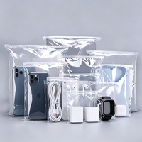 Pochette de rangement refermable transparente en LDPE pour vêtements, chaussettes et accessoires électroniques, avec fermeture éclair et logo personnalisé