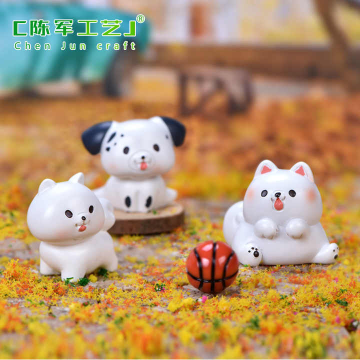 Dog family landscape resin trinket bonsai meaty decoration Corgi bear Satsuma Pomerian pet dog