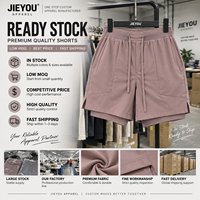 Shorts de sport 2-en-1 pour hommes en polyester et élasthanne, séchage rapide, avec doublure de compression, en stock, faible MOQ