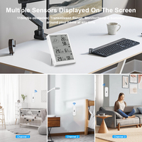 Thermo-hygromètre intelligent Tuya Wifi, moniteur de température et d'humidité avec capteur supplémentaire, précision de la température ±0,3 ° C