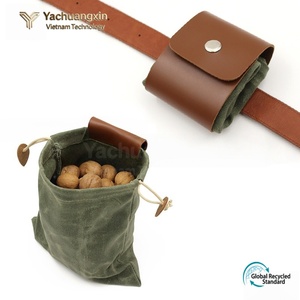 Pochette de ceinture portable en toile cirée marron et PVC, fabriquée à la main en usine, pour la forage et le bushcraft, sac de forage, pochette à outils - Product Image 2