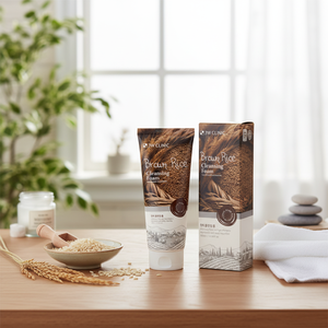 Cosmétique coréenne 3W CLINIC BROWN RICE CLEANSING CREAM Crème nettoyante anti-rides éclaircissante Démaquillant Soin des pores et du sébum 100ml Tout usage - Product Image 3
