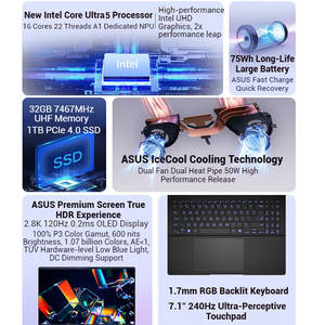 Portátil <span class=keywords><strong>ASUS</strong></span> <span class=keywords><strong>Vivobook</strong></span> Pro15 Ultra5 32G 1TB, Ordenador Portátil Empresarial de 15.6 Pulgadas, 2.8K 120Hz OLED - Product Image 2