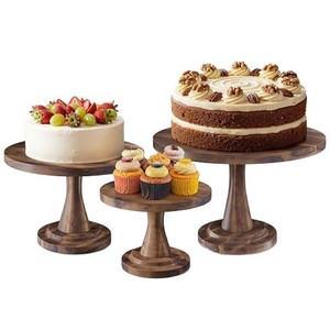 Support de présentation pour gâteaux en bois, base à cupcakes pour table, support à pâtisserie pour la maison, personnalisable - Product Image 3