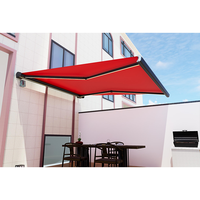 Personnalisé Moderne 5m En Alliage D'aluminium Balcon Conception Motorisé Blanc Polyester Patio Auvent 3m X 6m Automatique Fenêtre Rétractable