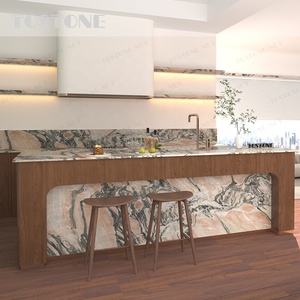 Tostone Isola di Lusso Multifunzionale in Marmo Calacatta Rosa con Piano Cottura a Induzione e Lavello Sottopiano per Case Personalizzate - Product Image 4
