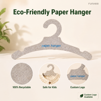 Cintre pour vêtements de bébé en papier écologique certifié FSC 25x13cm, gain de place, présentoir pour vêtements de nourrisson, crochet pour boutique de détail