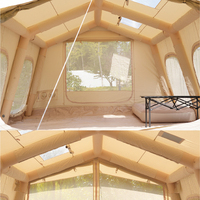 Tente de camping gonflable de luxe moderne, robuste, en Oxford, quatre saisons, imperméable 3000+ mm, taille personnalisable, triple couche, rapide à monter
