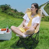 Ensemble table et chaises pliantes portables pour l'extérieur avec dossier haut Chaise lune Chaise de jardin en métal-Design moderne pour le camping et le pique-nique