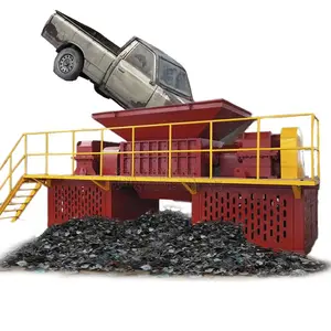 Máquina automática de sucata de metal para reciclar resíduos de pneus OTR, madeira, papelão, plástico, eixo duplo, triturador de plástico
